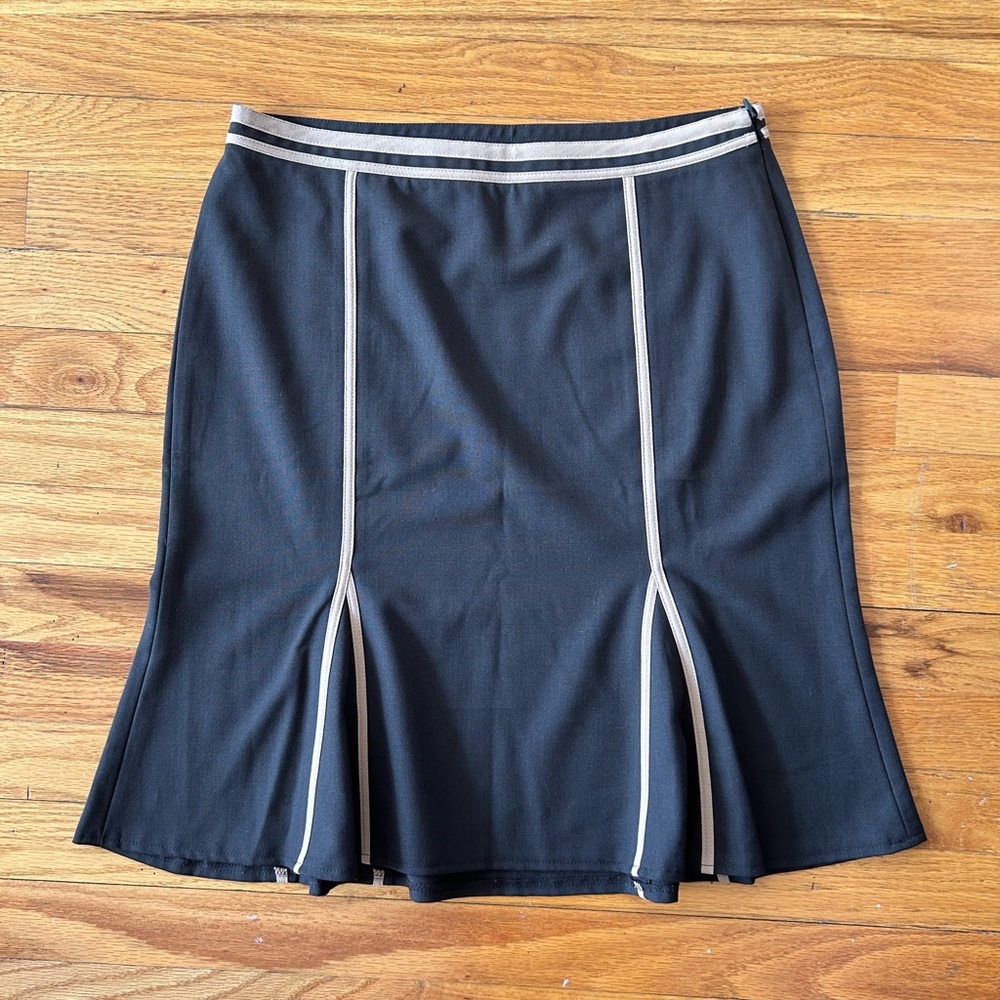 The Limited Stretch Brown Pleated Skirt Womens Sz 8 Pencil Officecore